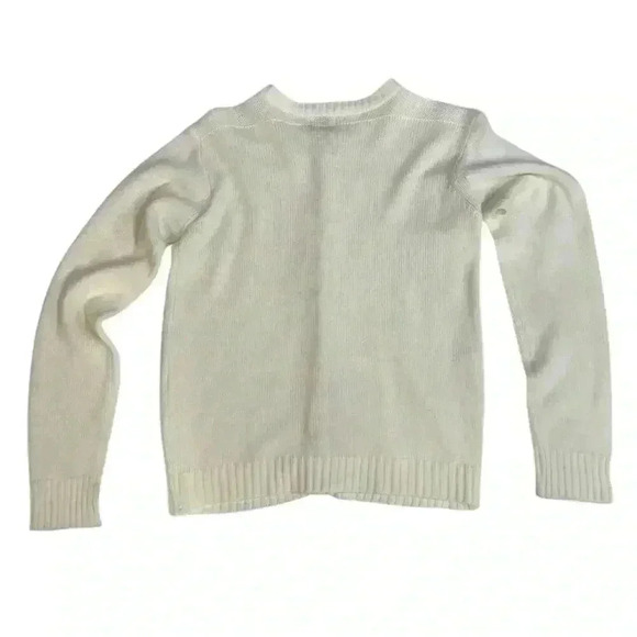 Vintage 100% Acrylic Button Down Cardigan Creamy Ivory Opaque Flat Buttons Sz 38 - Picture 9 of 12